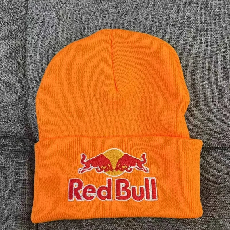 Nuevo Gorro de punto Red Bull para esquí al aire libre, gorro cálido con protección contra el frío y gorro Red Bull grueso para hombres y mujeres