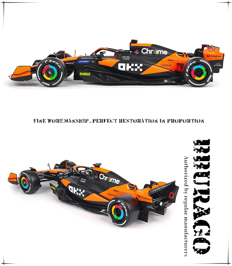 Bburago 1:24 2024 McLaren F1 4 # Lando Norris 81 # Oscar Piastri Die Casting modelo de precisión colección de modelos de coches