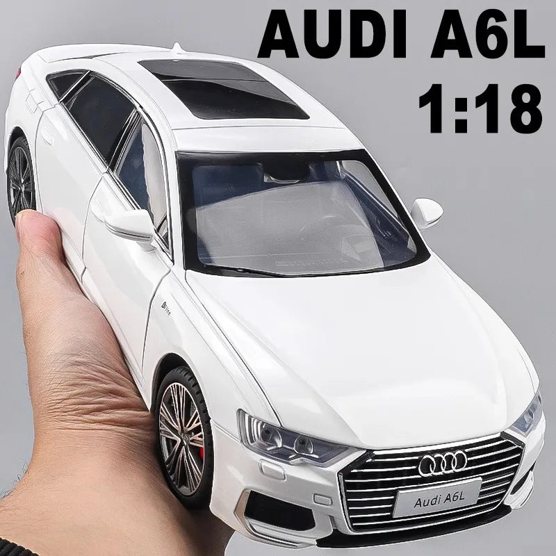 1:18 AUDI A6L Large Alloy Metal Diecast Car Model Sound & Light Collect Ornaments Decorate Gift For Boyfriend Present Birthday