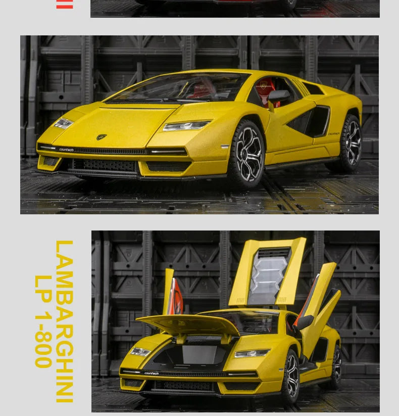 1:24 Lamborghini Countach LPI 800-4 Alloy Sports Car Diecast Model Sound Light Toy Exhibition Display Decoration Collestion Gift