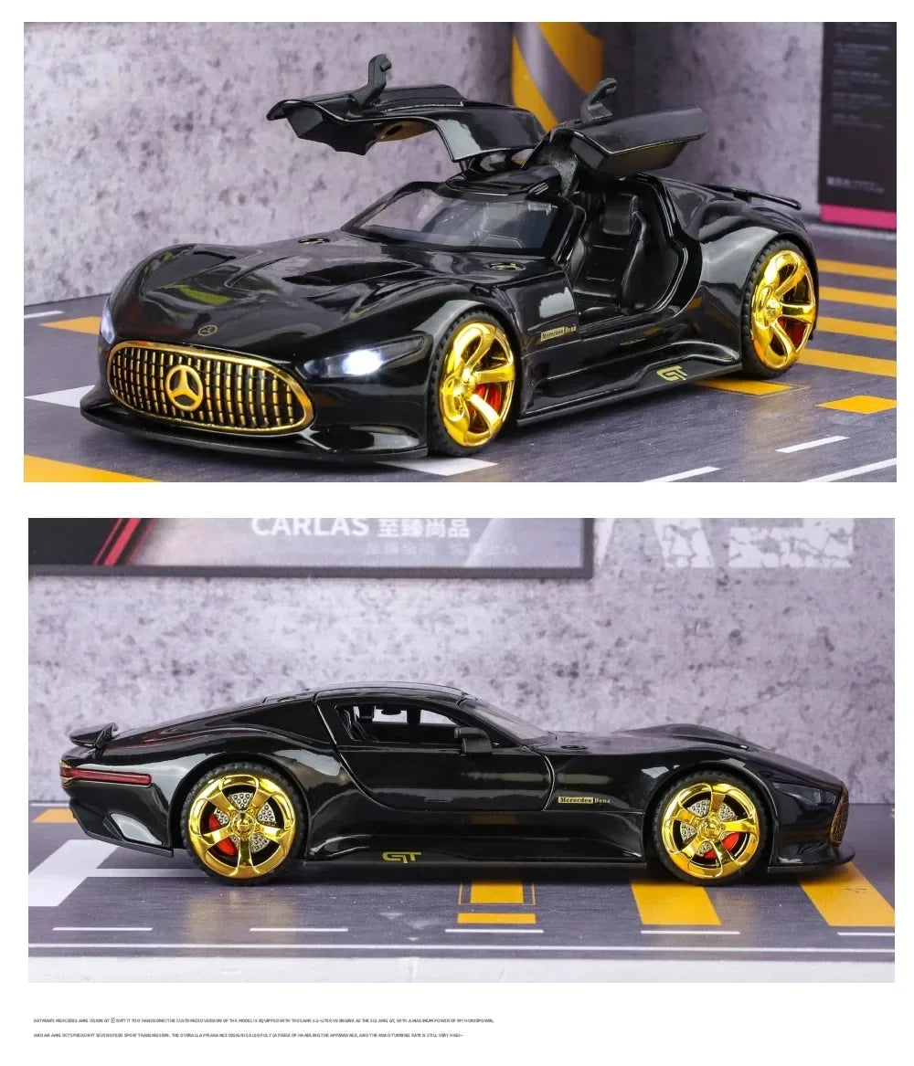 1:32 Mercedes-Benzs Vision GT Alloy Car Model Diecast Metal Racing Car Vehicles Model Simulation Sound Light Kids Toy Gift