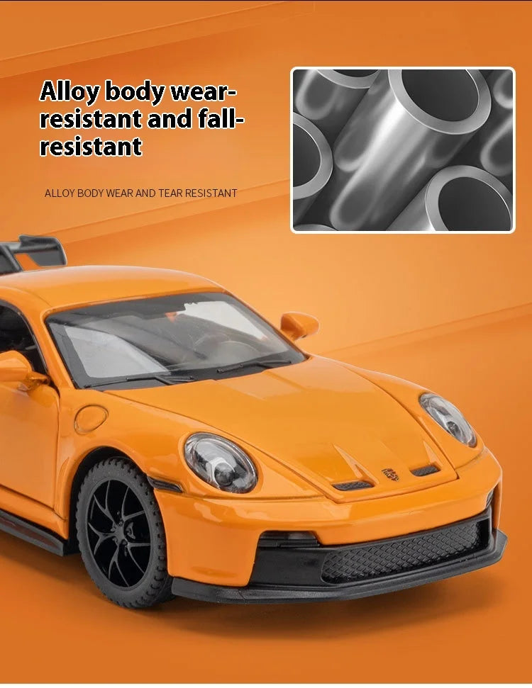 1:32 911 GT3 RS Alloy Sports Car Model Diecast Metal Racing Car Vehicles Model High Simulation Sound Light Children Toy Gift Boy