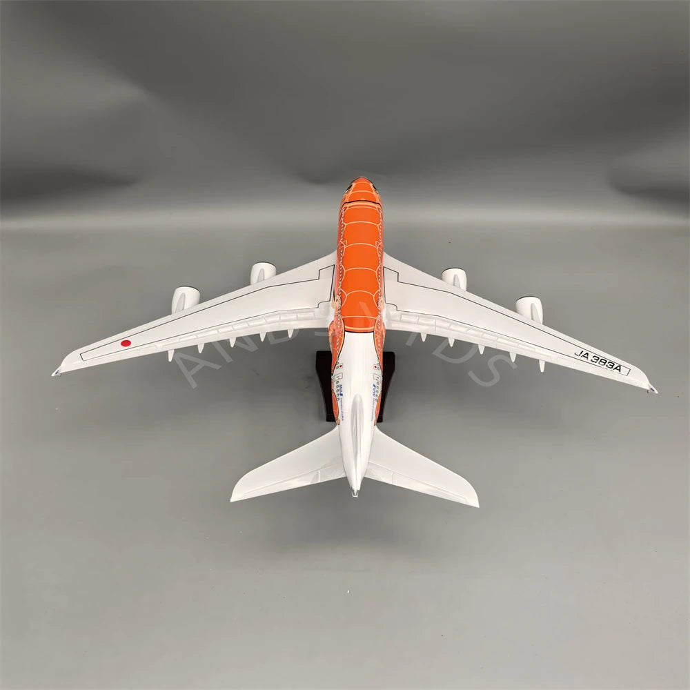 1:160 47CM Japón aire ANA juguetes Airbus A380 modelo avión dibujos animados tortuga marina aerolíneas avión fundido a presión para Decoración