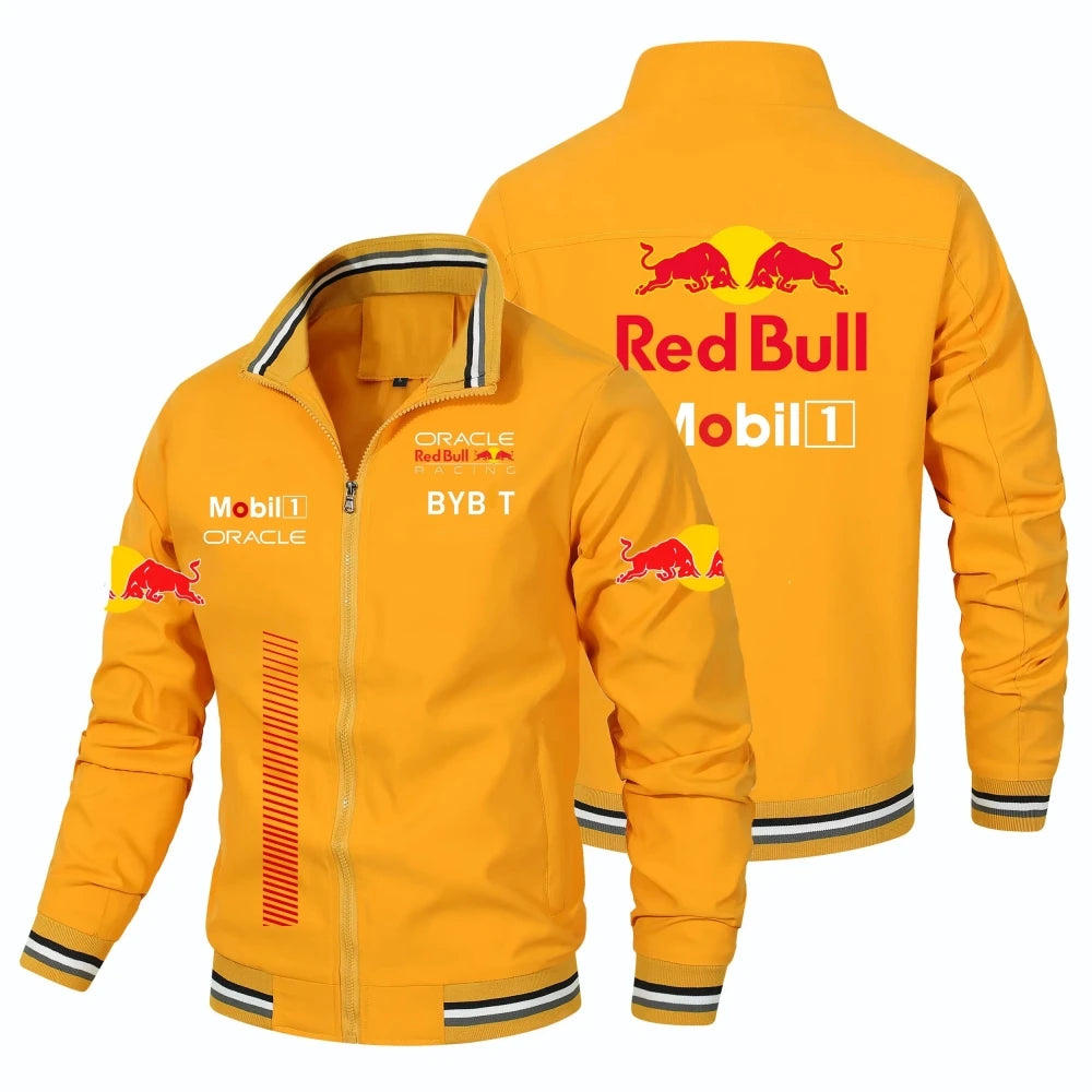 2025 Nuevo Red Bull Logo Print Racing Team Chaqueta de carreras oficial Moda para actividades al aire libre Ropa deportiva Red Bull Ropa para hombres y mujeres Abrigos