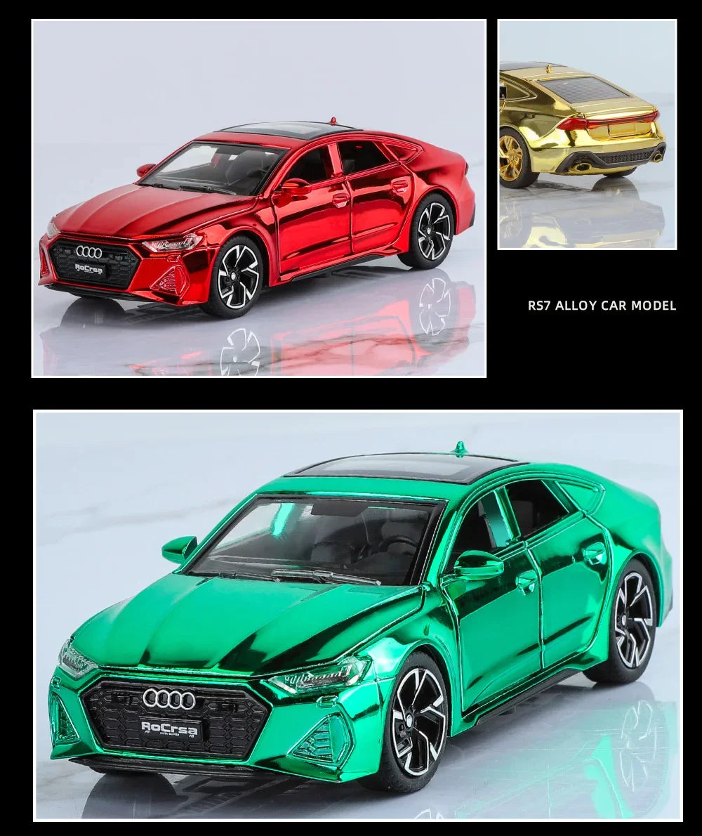 1:32 Audi RS7 Sportback Quattro Alloy Miniature Scale Car Model Sound Light Diecast Metal Toy Car Vehicle Gift Collection