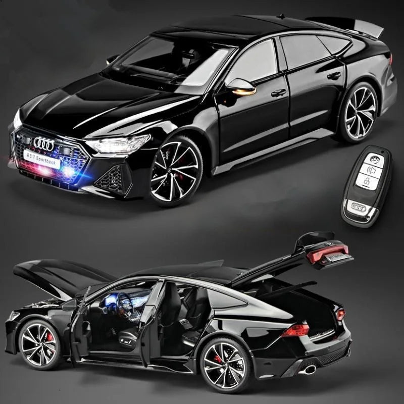 1:18 Key Remote Control Version AUDI RS7 Alloy Sports Car Model Diecast Metal Racing Car Vehicle Model Sound Light Kids Toy Gift