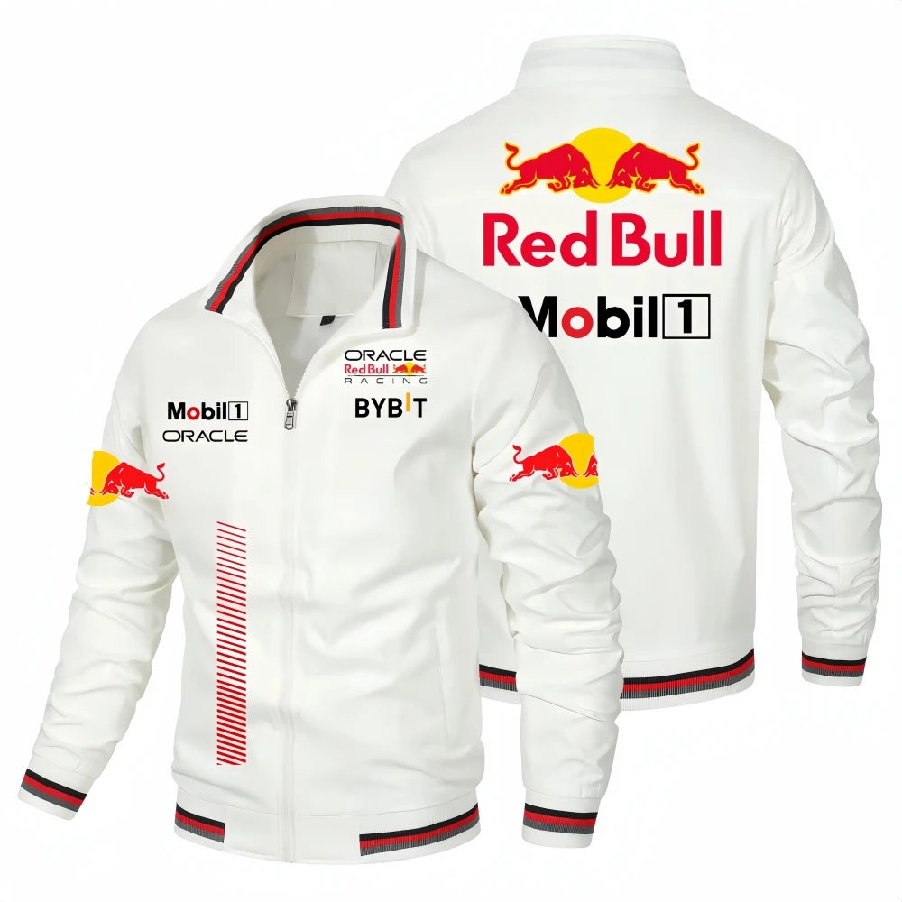 2025 Nuevo Red Bull Logo Print Racing Team Chaqueta de carreras oficial Moda para actividades al aire libre Ropa deportiva Red Bull Ropa para hombres y mujeres Abrigos