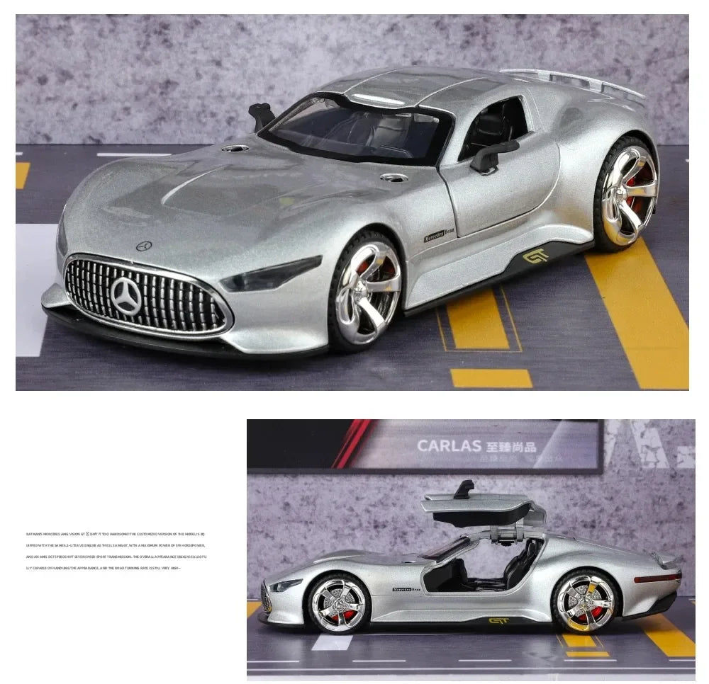 1:32 Mercedes-Benzs Vision GT Alloy Car Model Diecast Metal Racing Car Vehicles Model Simulation Sound Light Kids Toy Gift