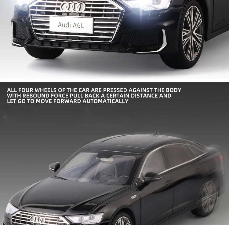 1:18 AUDI A6L Large Alloy Metal Diecast Car Model Sound & Light Collect Ornaments Decorate Gift For Boyfriend Present Birthday