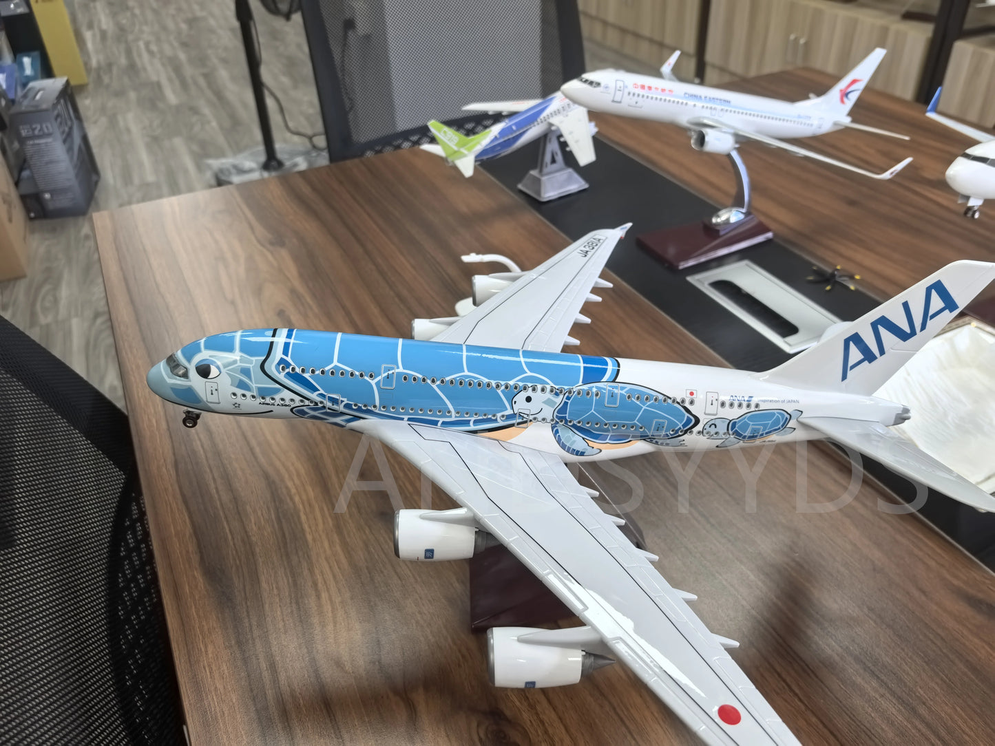 1:160 47CM Japón aire ANA juguetes Airbus A380 modelo avión dibujos animados tortuga marina aerolíneas avión fundido a presión para Decoración