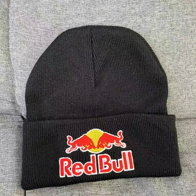 Nuevo Gorro de punto Red Bull para esquí al aire libre, gorro cálido con protección contra el frío y gorro Red Bull grueso para hombres y mujeres