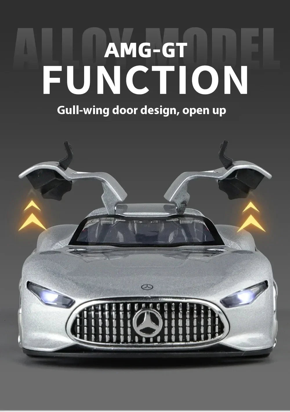 1:32 Mercedes-Benzs Vision GT Alloy Car Model Diecast Metal Racing Car Vehicles Model Simulation Sound Light Kids Toy Gift