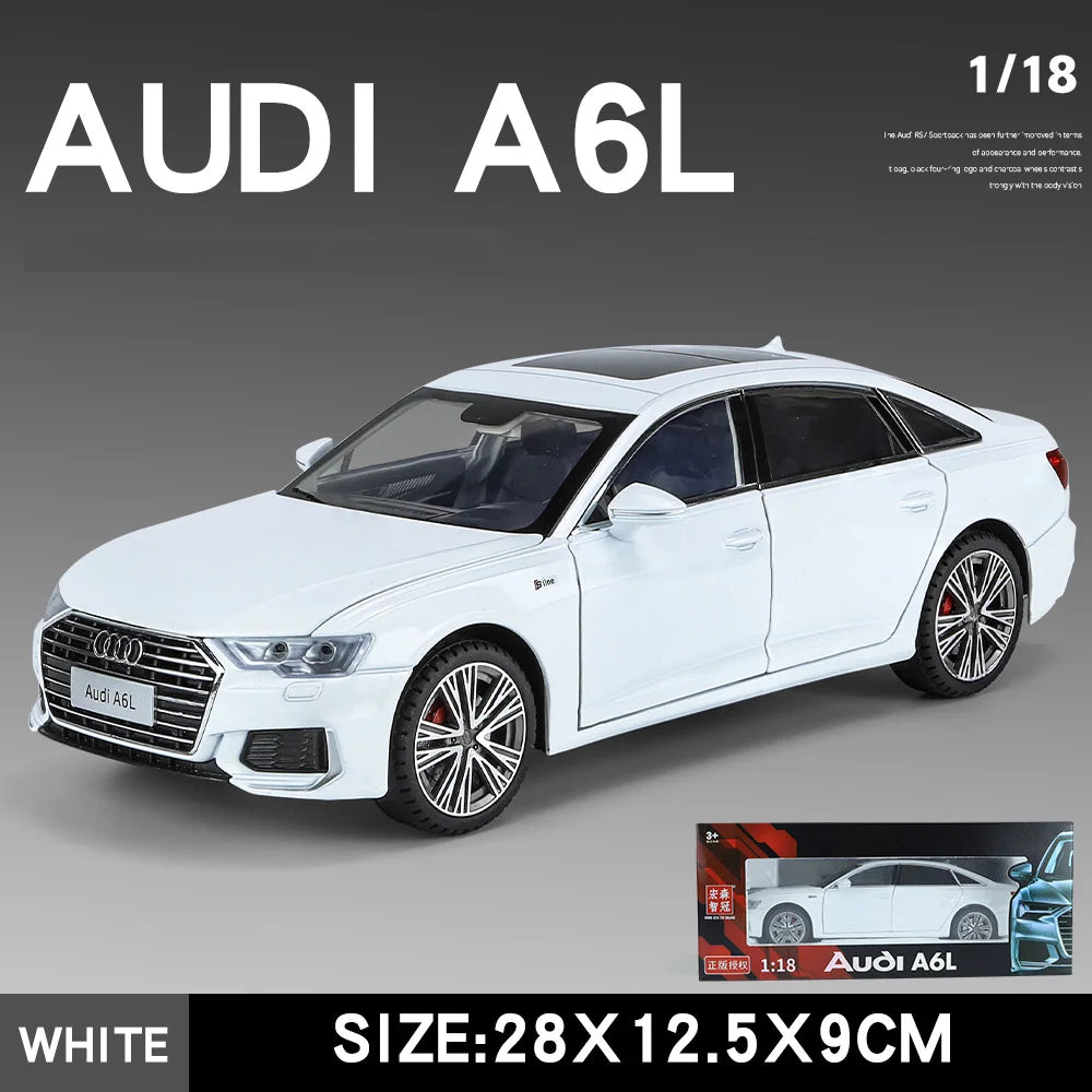 1:18 AUDI A6L Large Alloy Metal Diecast Car Model Sound & Light Collect Ornaments Decorate Gift For Boyfriend Present Birthday