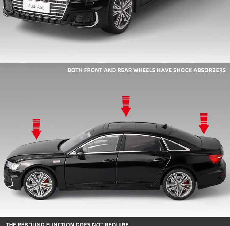 1:18 AUDI A6L Large Alloy Metal Diecast Car Model Sound & Light Collect Ornaments Decorate Gift For Boyfriend Present Birthday