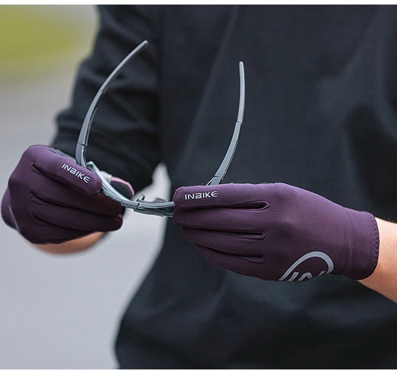 INBIKE 2024 guantes de ciclismo acolchados de Gel para hombres Otoño Invierno guantes de lana para bicicleta de carretera MTB accesorios de bicicleta con pantalla táctil de dedo completo