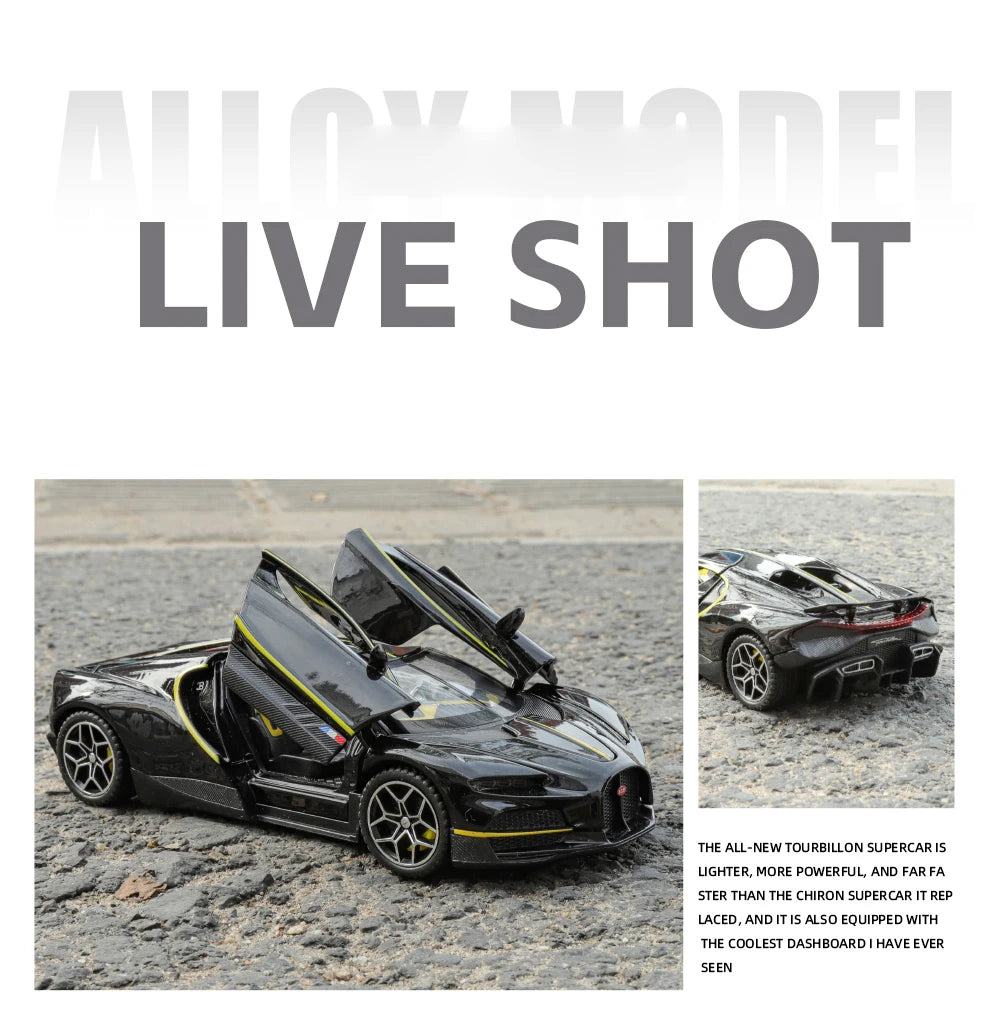 1:32 Bugatti Tourbillon V16 Supercar Alloy Metal Diecast Model Car Children's Toys Mini GT Collection Hobbies Birthday Gifts Boy