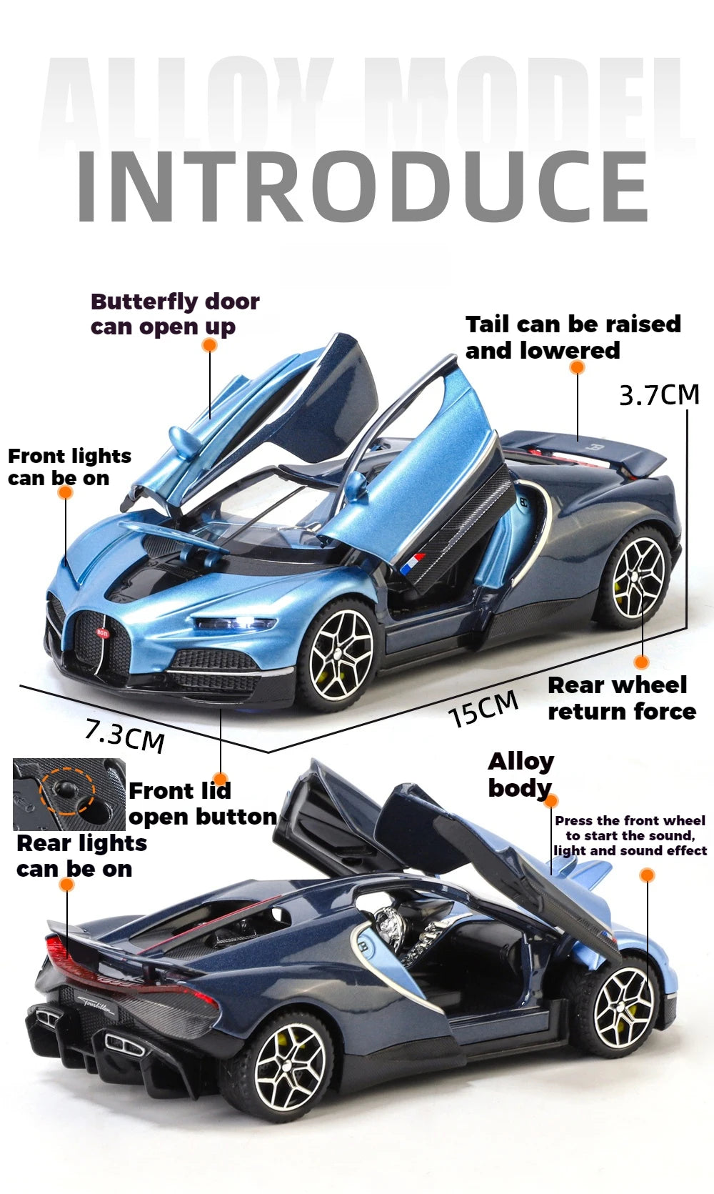 1:32 Bugatti Tourbillon V16 Supercar Alloy Metal Diecast Model Car Children's Toys Mini GT Collection Hobbies Birthday Gifts Boy