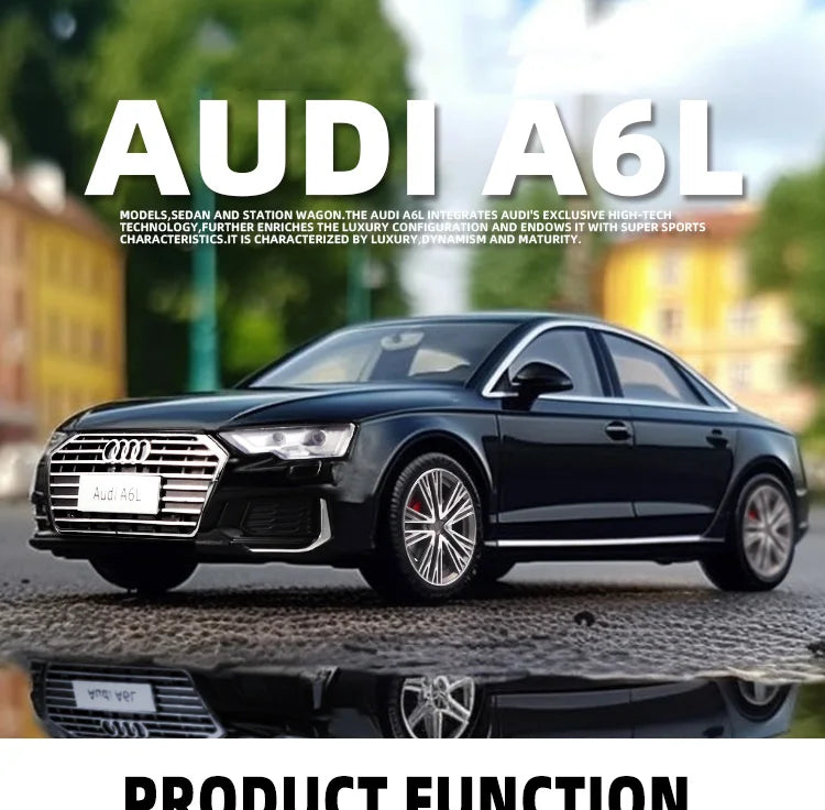 1:18 AUDI A6L Large Alloy Metal Diecast Car Model Sound & Light Collect Ornaments Decorate Gift For Boyfriend Present Birthday