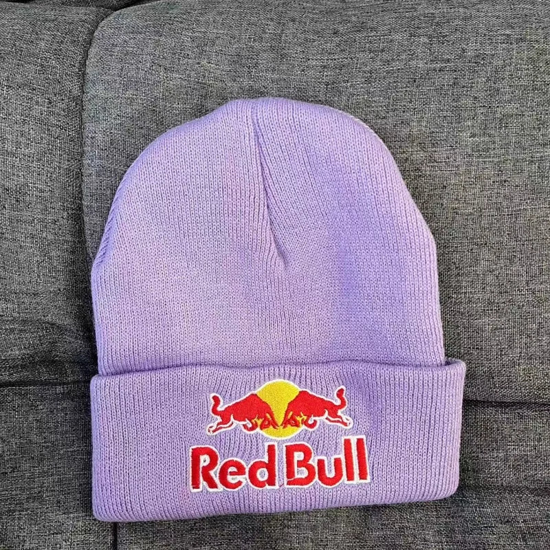 Nuevo Gorro de punto Red Bull para esquí al aire libre, gorro cálido con protección contra el frío y gorro Red Bull grueso para hombres y mujeres
