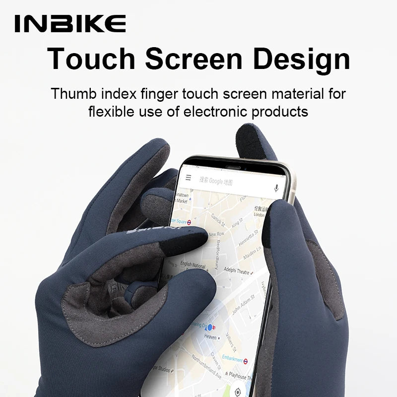 INBIKE 2024 guantes de ciclismo acolchados de Gel para hombres Otoño Invierno guantes de lana para bicicleta de carretera MTB accesorios de bicicleta con pantalla táctil de dedo completo