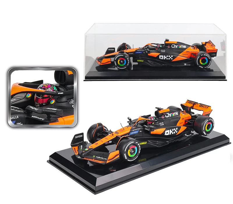 Bburago 1:24 2024 McLaren F1 4 # Lando Norris 81 # Oscar Piastri Die Casting modelo de precisión colección de modelos de coches