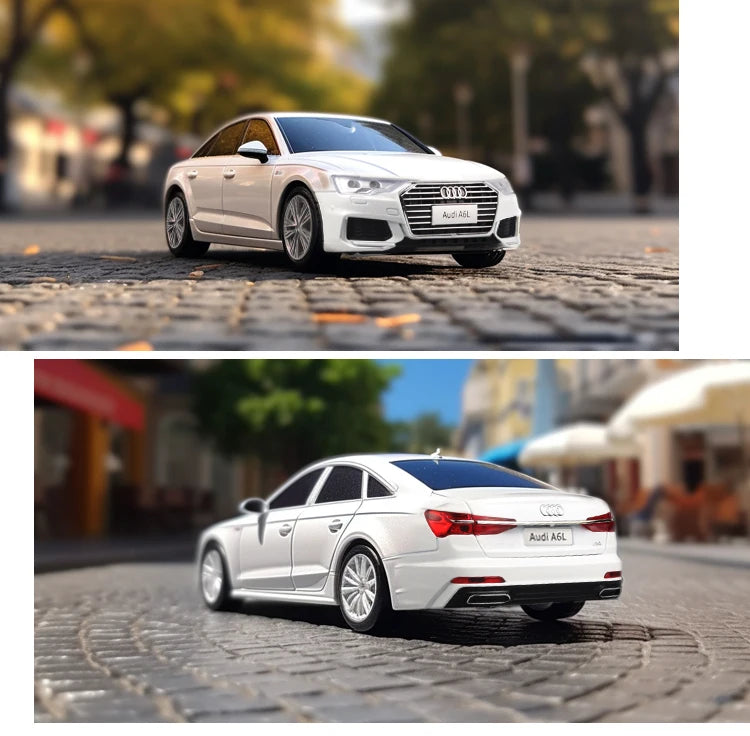 1:18 AUDI A6L Large Alloy Metal Diecast Car Model Sound & Light Collect Ornaments Decorate Gift For Boyfriend Present Birthday
