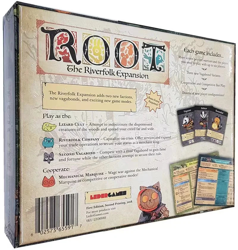 Juegos de Leder Juegos de cartas de raíz The Riverfolk Juegos de mesa de expansión Juegos de desarrollo intelectual Juegos de fiesta familiar para padres e hijos