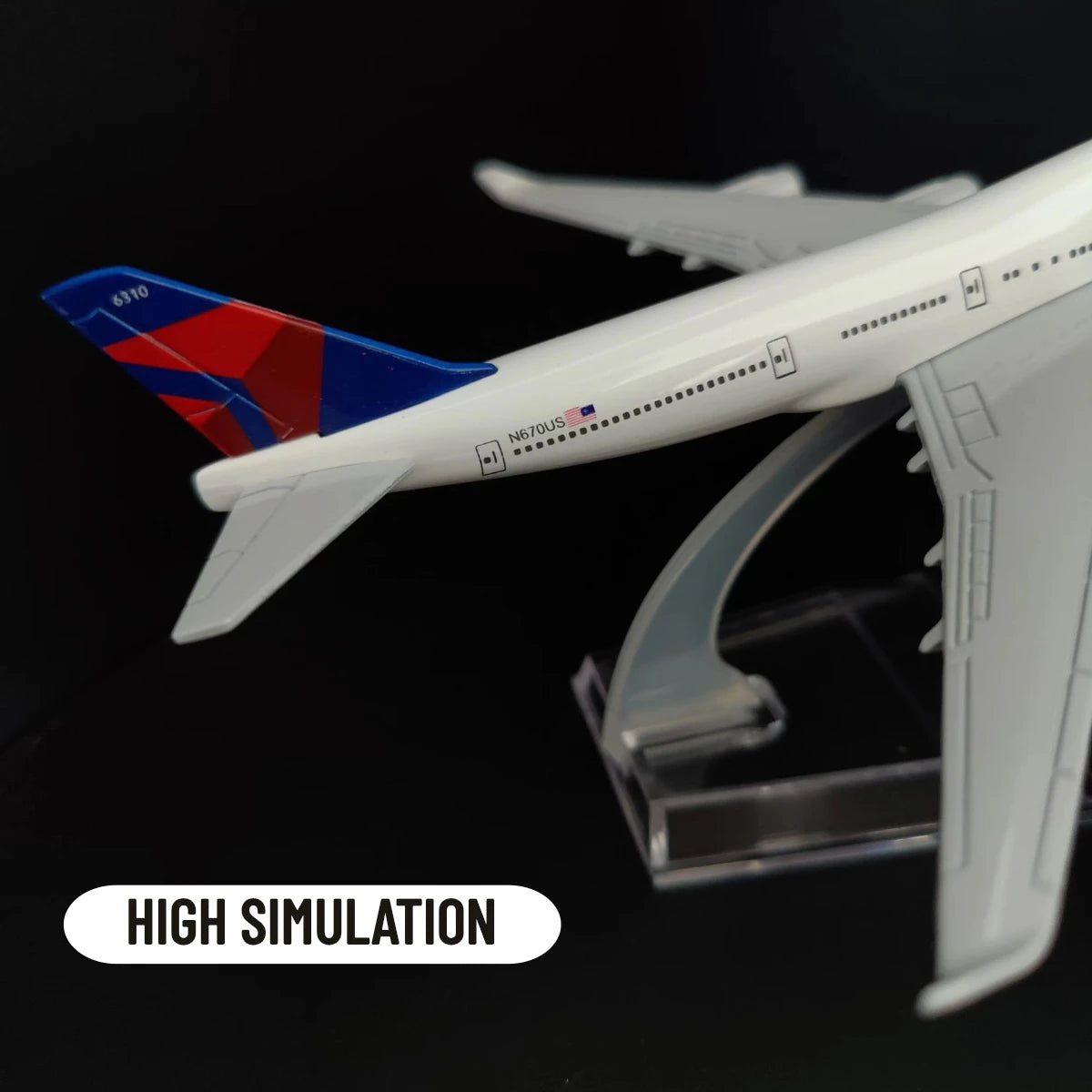 Escala 1:400 réplica de avión de Metal Delta B747 avión Boeing Airbus modelo de aviación Diecast arte en miniatura juguetes para niños