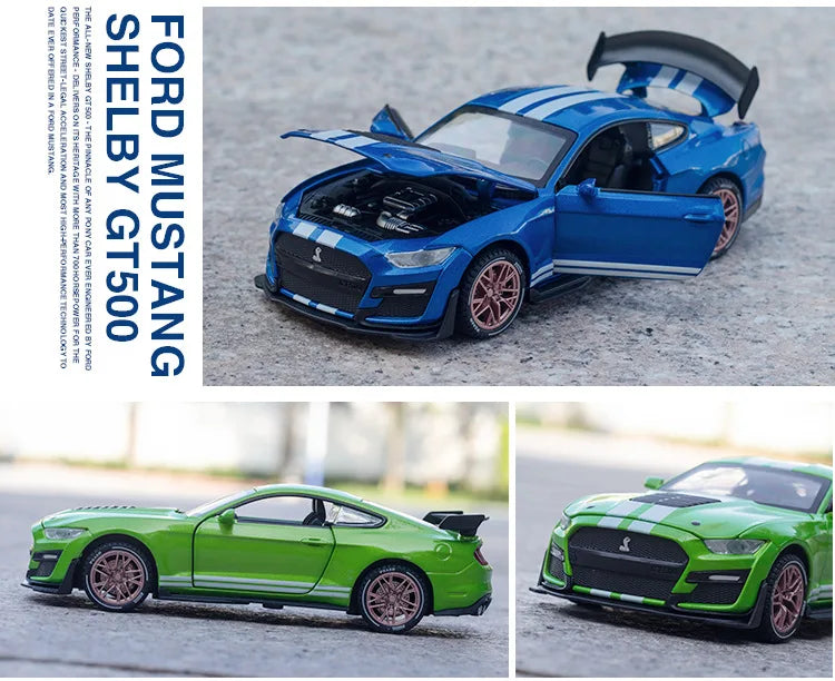 1:32 Ford Mustang GT500 Muscle Sports Car High Simulation Diecast Metal Alloy Model car Sound Light Collection Kids Toy Gifts
