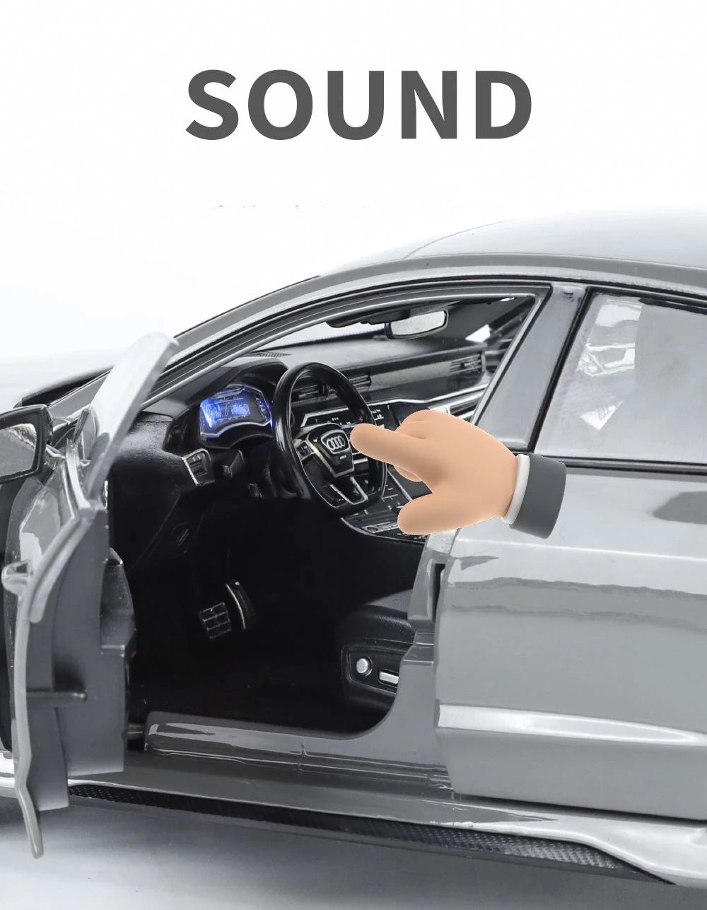1:18 Key Remote Control Version AUDI RS7 Alloy Sports Car Model Diecast Metal Racing Car Vehicle Model Sound Light Kids Toy Gift