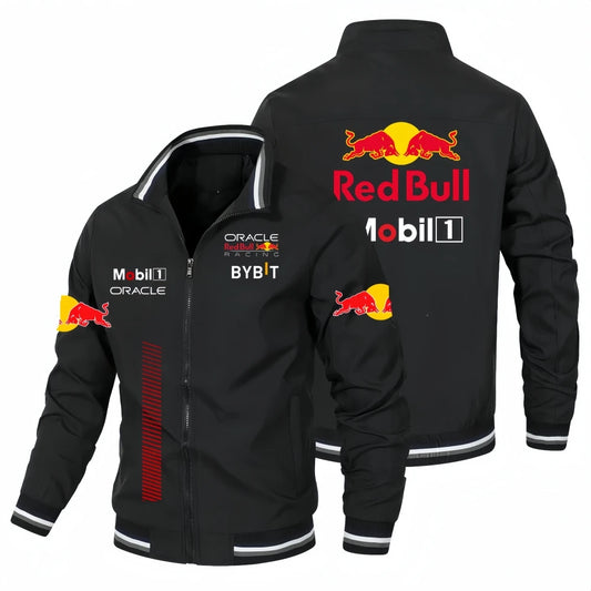 2025 Nuevo Red Bull Logo Print Racing Team Chaqueta de carreras oficial Moda para actividades al aire libre Ropa deportiva Red Bull Ropa para hombres y mujeres Abrigos