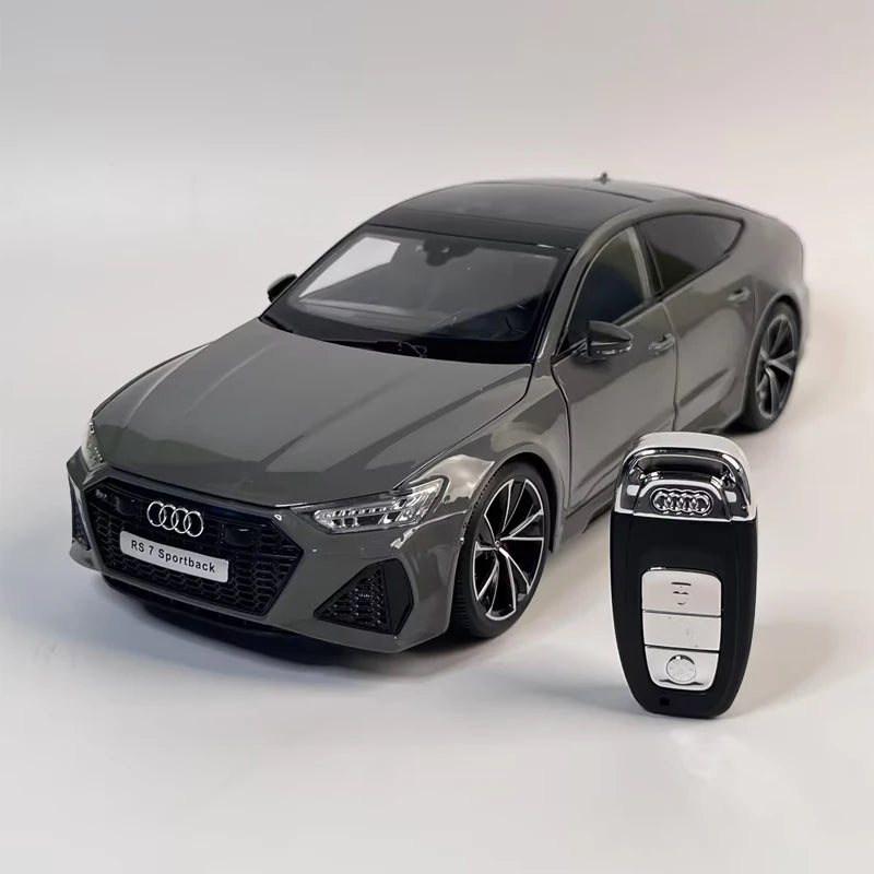 1:18 Key Remote Control Version AUDI RS7 Alloy Sports Car Model Diecast Metal Racing Car Vehicle Model Sound Light Kids Toy Gift