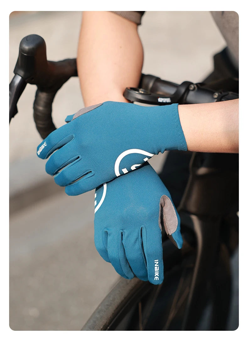 INBIKE 2024 guantes de ciclismo acolchados de Gel para hombres Otoño Invierno guantes de lana para bicicleta de carretera MTB accesorios de bicicleta con pantalla táctil de dedo completo