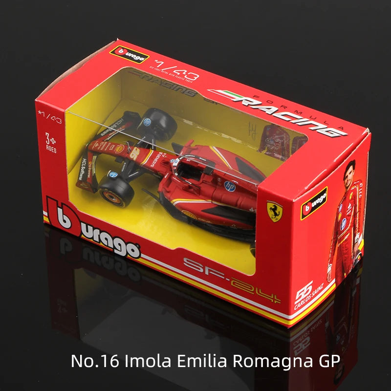 Bburago 1:43 2024 F1 Model MCL38 W15 SF24 RB20 A524 Alloy Miniature Diecast Formula Racing Car Toy