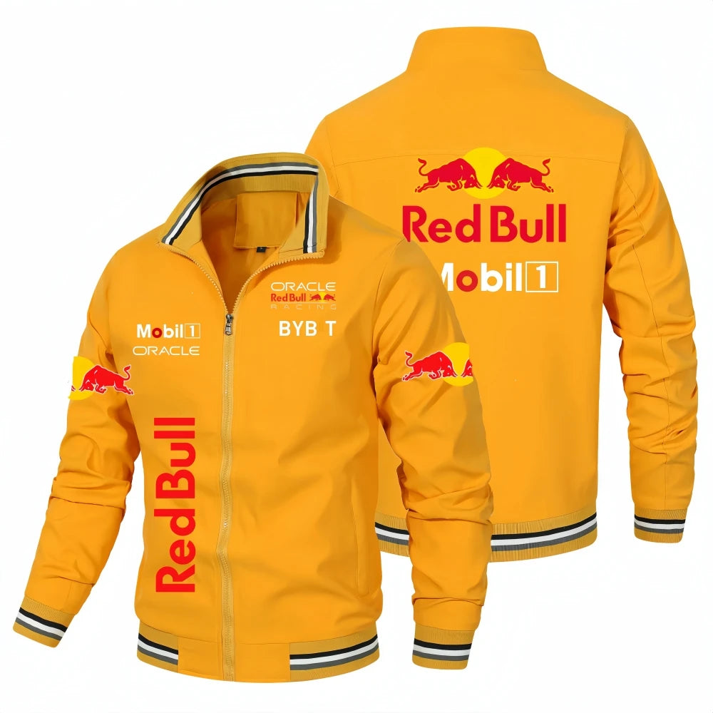2025 Nuevo Red Bull Logo Print Racing Team Chaqueta de carreras oficial Moda para actividades al aire libre Ropa deportiva Red Bull Ropa para hombres y mujeres Abrigos