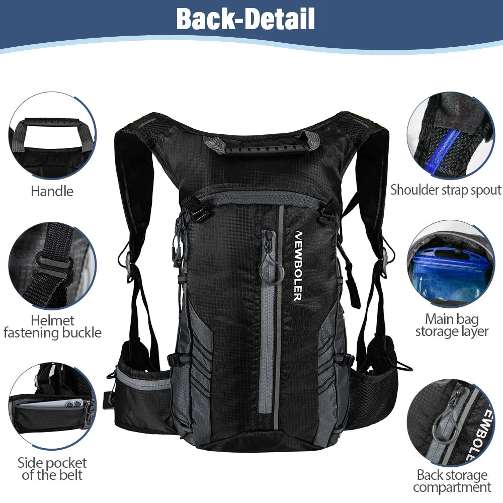 NEWBOLER-Bolsa deportiva repelente al agua para exteriores, mochila de hidratación para ciclismo, viaje, senderismo, escalada, MTB, bicicleta de carretera