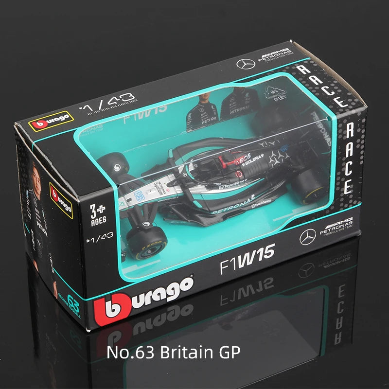 Bburago 1:43 2024 F1 Model MCL38 W15 SF24 RB20 A524 Alloy Miniature Diecast Formula Racing Car Toy