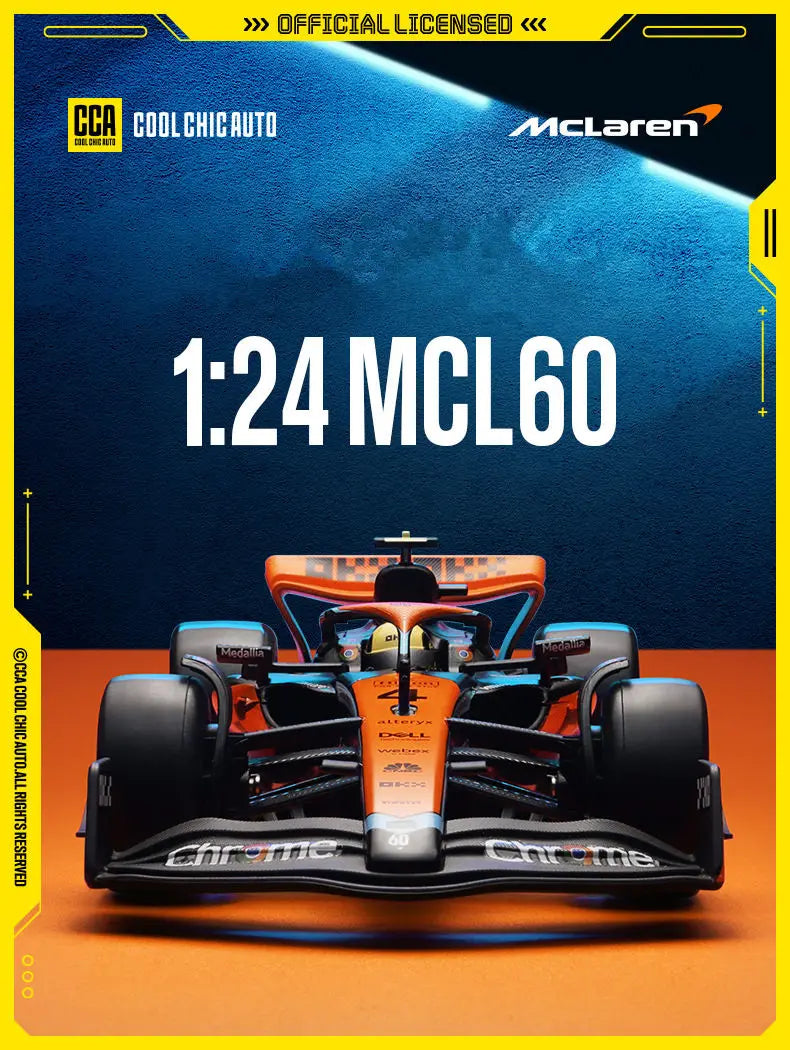 1:24 MCL60 2023 4# Lando Norris P2 British GP Mclaren F1 #81 Oscar Piastri Diecast Racing SuperCar Model Competition Vehicle Toy
