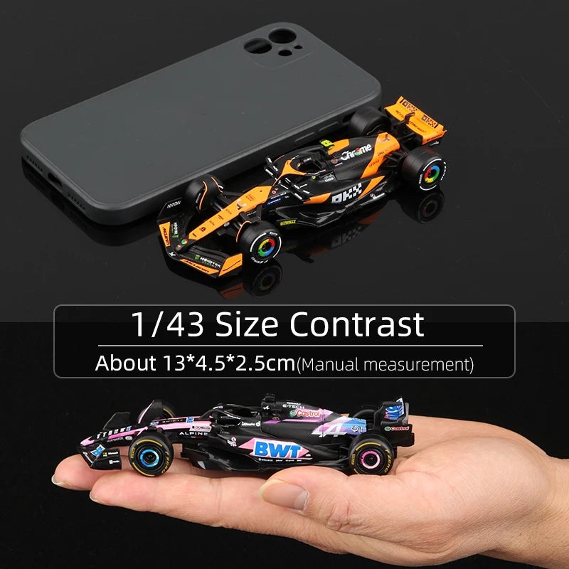 Bburago 1:43 2024 F1 Model MCL38 W15 SF24 RB20 A524 Alloy Miniature Diecast Formula Racing Car Toy