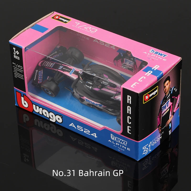 Bburago 1:43 2024 F1 Model MCL38 W15 SF24 RB20 A524 Alloy Miniature Diecast Formula Racing Car Toy