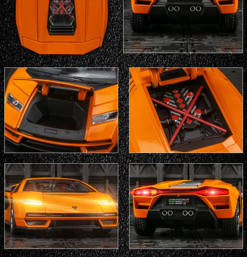 1:24 Lamborghini Countach LPI 800-4 Alloy Sports Car Diecast Model Sound Light Toy Exhibition Display Decoration Collestion Gift