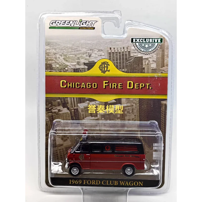 Diecast GreenLight 1/64 escala coche de policía vehículo de comando de bomberos serie Ford Dodge Chevrolet coche de aleación modelo coleccionable juguete para regalo