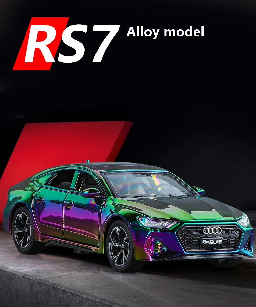 1:32 Audi RS7 Sportback Quattro Alloy Miniature Scale Car Model Sound Light Diecast Metal Toy Car Vehicle Gift Collection