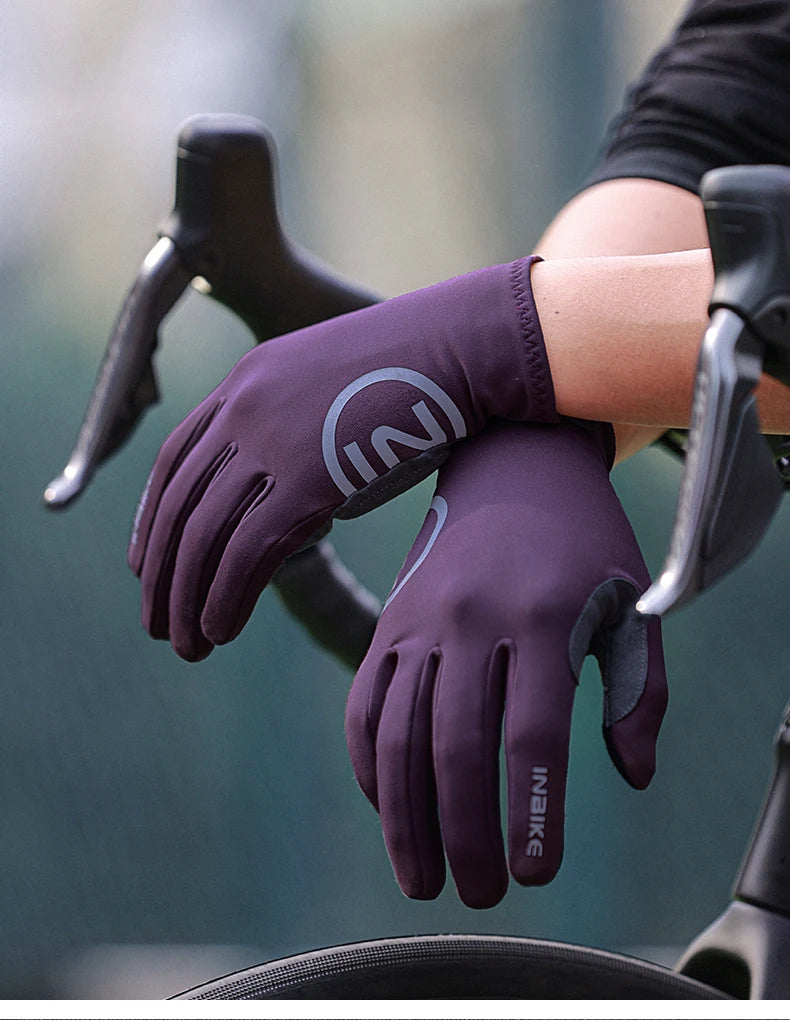 INBIKE 2024 guantes de ciclismo acolchados de Gel para hombres Otoño Invierno guantes de lana para bicicleta de carretera MTB accesorios de bicicleta con pantalla táctil de dedo completo