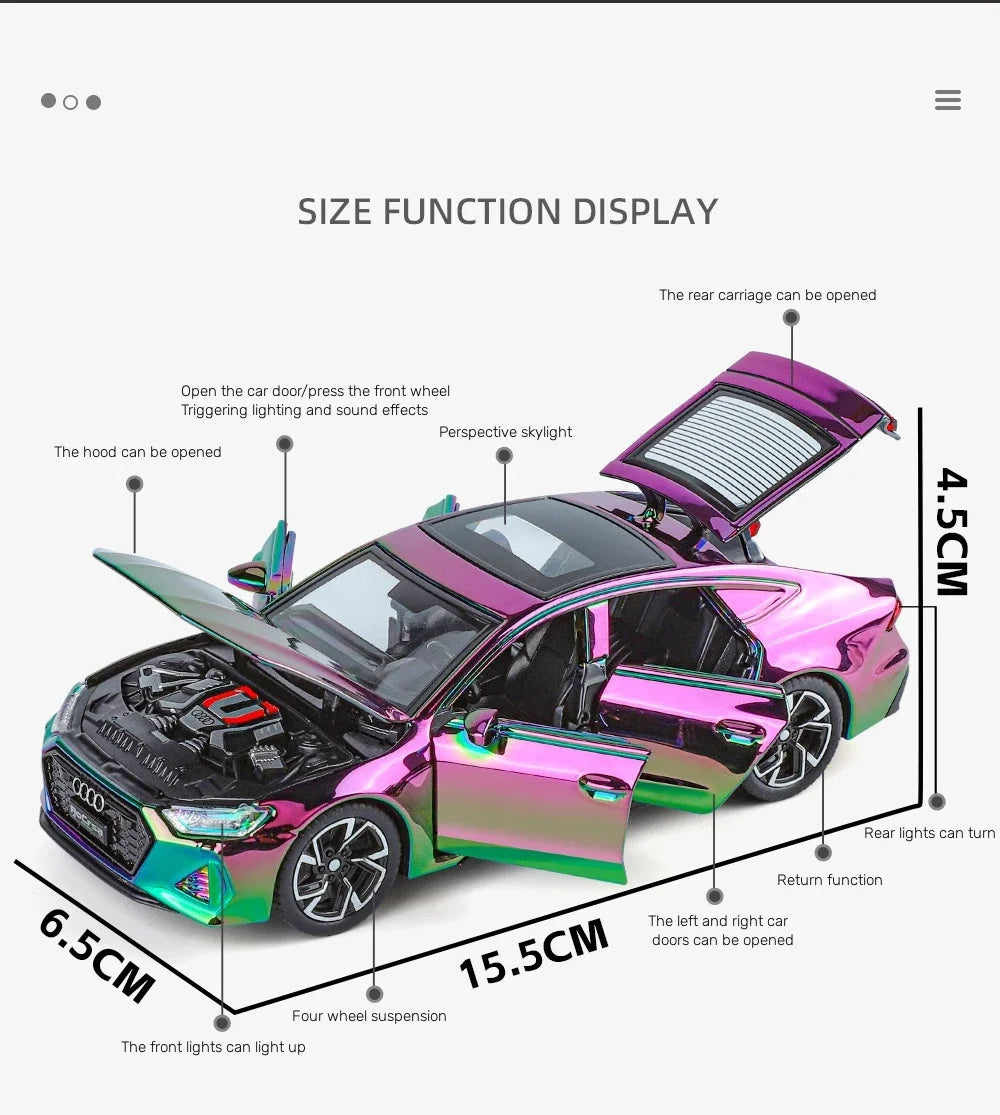 1:32 Audi RS7 Sportback Quattro Alloy Miniature Scale Car Model Sound Light Diecast Metal Toy Car Vehicle Gift Collection