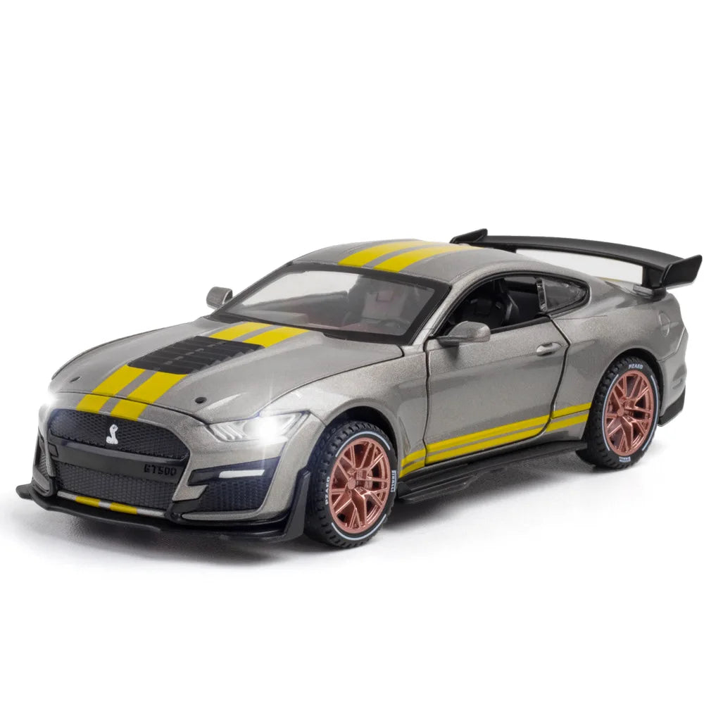 1:32 Ford Mustang GT500 Muscle Sports Car High Simulation Diecast Metal Alloy Model car Sound Light Collection Kids Toy Gifts