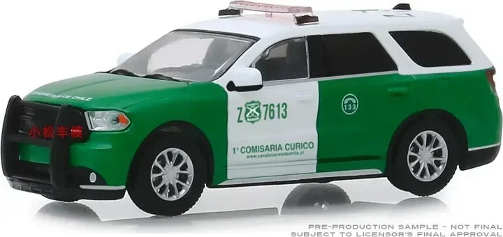 1: 64 2018 Dodge Durango coche de policía chileno Diecast Metal aleación modelo coche juguetes para colección de regalos