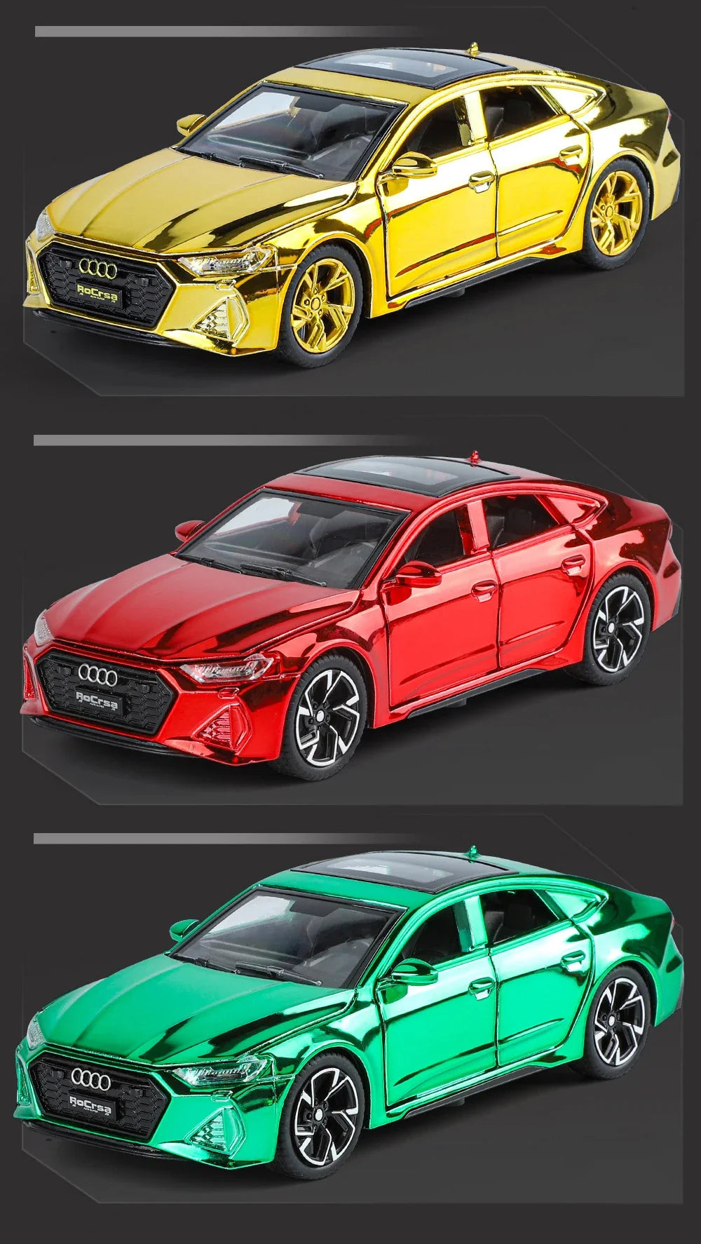 1:32 Audi RS7 Sportback Quattro Alloy Miniature Scale Car Model Sound Light Diecast Metal Toy Car Vehicle Gift Collection