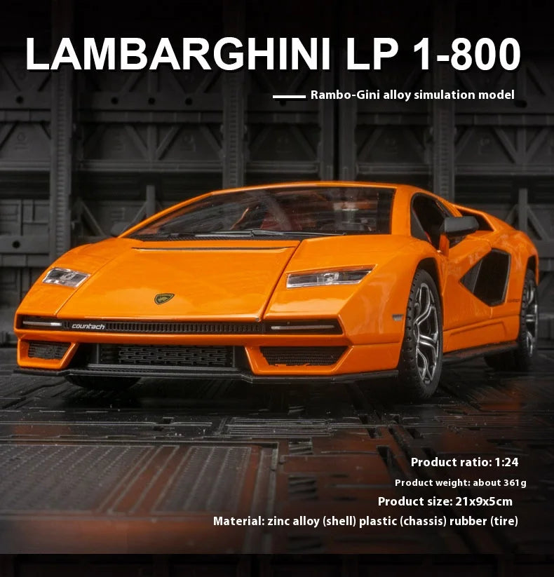 1:24 Lamborghini Countach LPI 800-4 Alloy Sports Car Diecast Model Sound Light Toy Exhibition Display Decoration Collestion Gift
