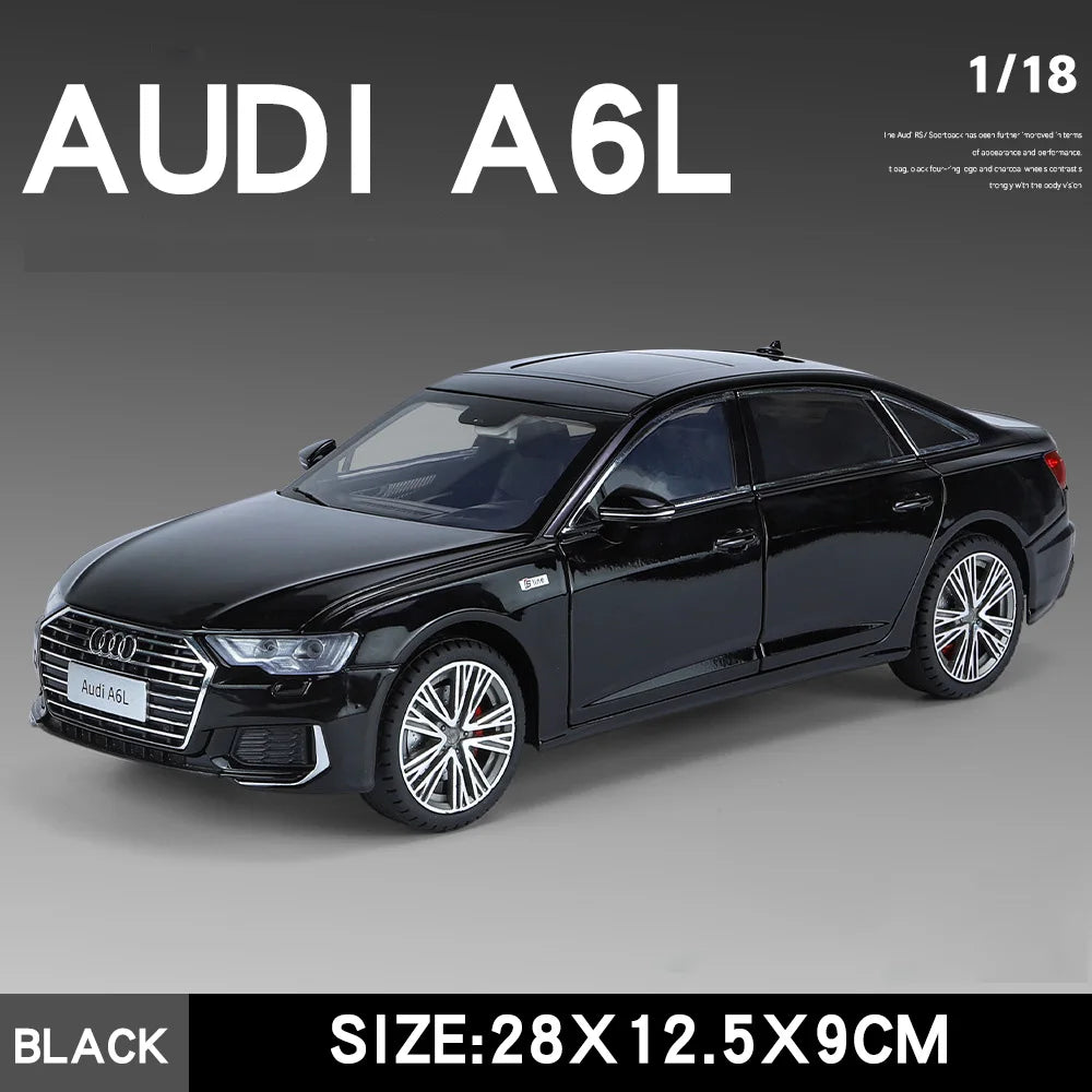 1:18 AUDI A6L Large Alloy Metal Diecast Car Model Sound & Light Collect Ornaments Decorate Gift For Boyfriend Present Birthday